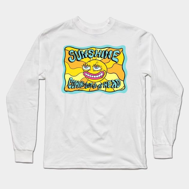Sunshine Coming out of my head psychedelic sun Long Sleeve T-Shirt by Zubieta